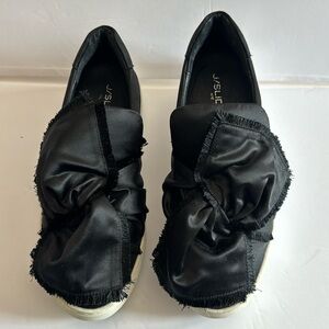 J SLIDES NYC Women Platform shoes Black with Bow.  Runners Sneakers Size…